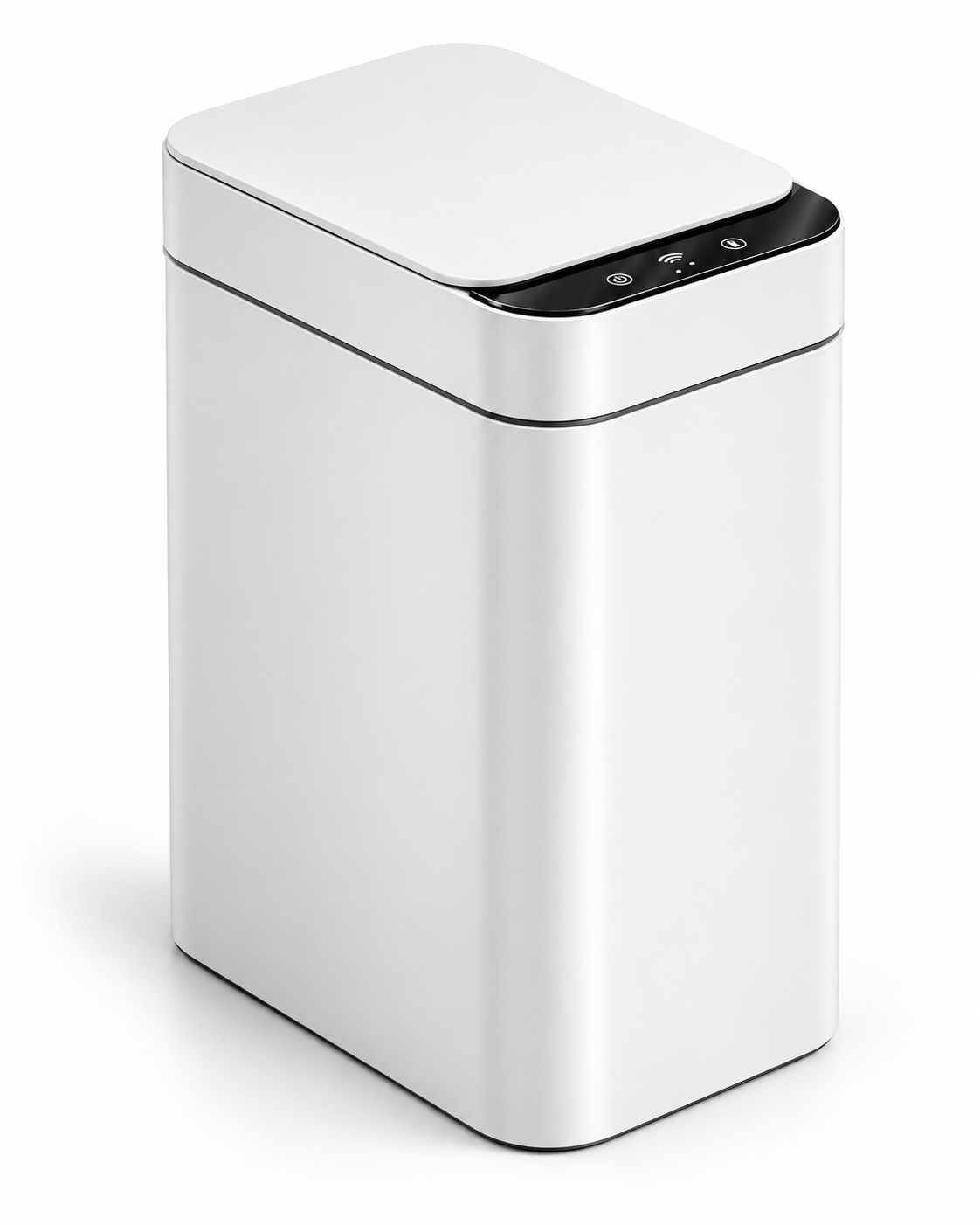 Touchless sensor trash can in white
